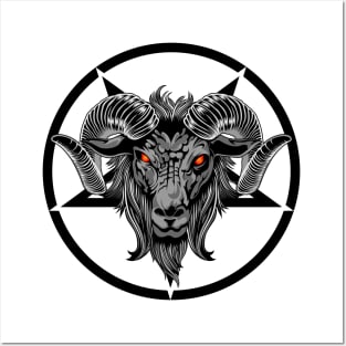 Satanic pentagram, baphomet,goat devil Posters and Art